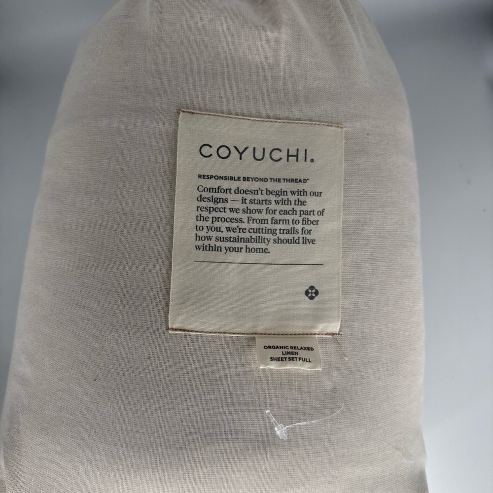 Coyuchi Organic Relaxed LINEN Sheet Set New Size Full Gray Fast Ship Farm